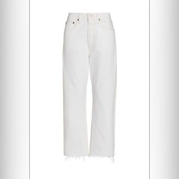 Agolde 90s Five-Pocket Cropped Straight Leg Jeans In White “Element “Sz 29 NWT - Picture 13 of 13